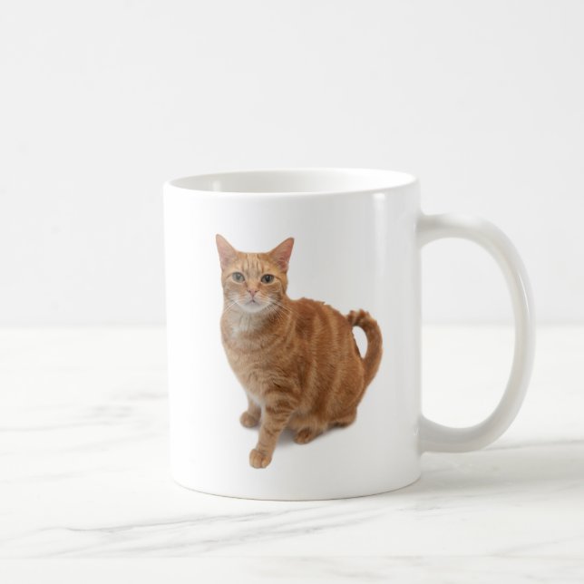 Taza De Café Naranja Cat Standing (Derecha)