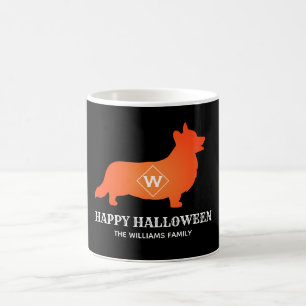 Taza De Café Naranja Corgi Happy Halloween