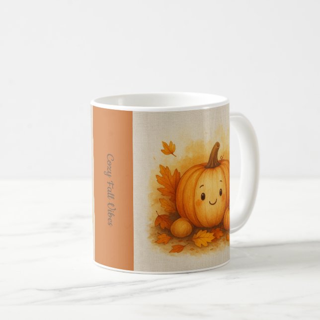 Taza De Café naranja Cosy Fall Vibes de calabaza (Anverso derecho)