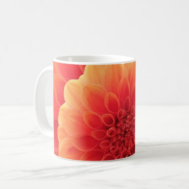 Taza De Café Naranja Dahlia (Anverso izquierdo)
