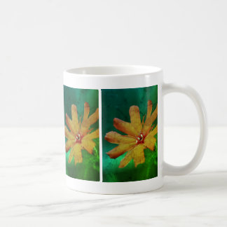 Taza De Café Naranja Daisy Flower Abstract