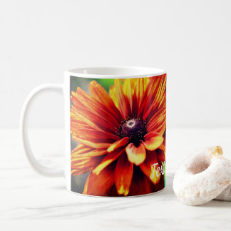 Taza De Café Naranja Daisy Flower Personalizada