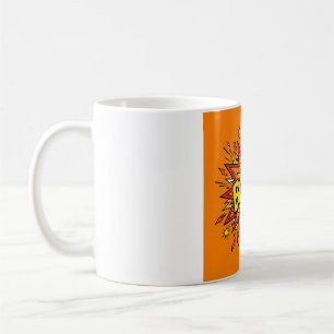Taza de café naranja de arte pop de cómic BOOM!