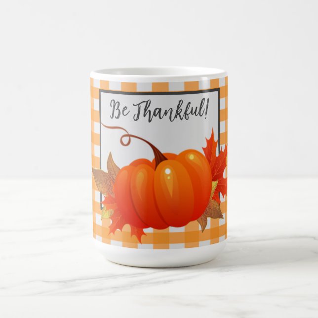 Taza De Café Naranja de calabaza de Acción de Gracias Buffalo T (Centro)