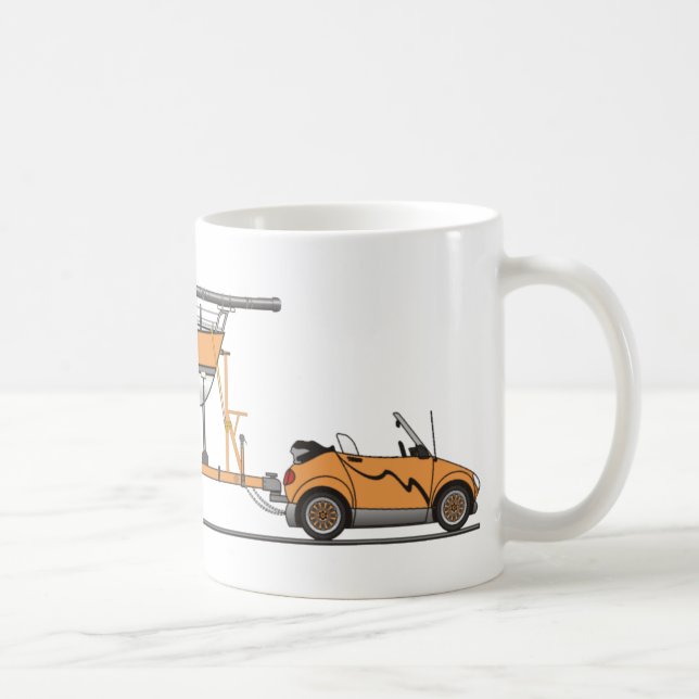 Taza De Café Naranja De Eco Car Sail Bot (Derecha)
