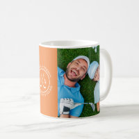 Naranja de golf Monograma personalizado multifoto