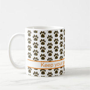Taza De Café Naranja de Halloween de la silueta de paw animal