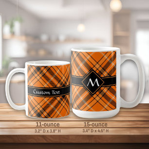 Taza De Café Naranja de Halloween Tartan