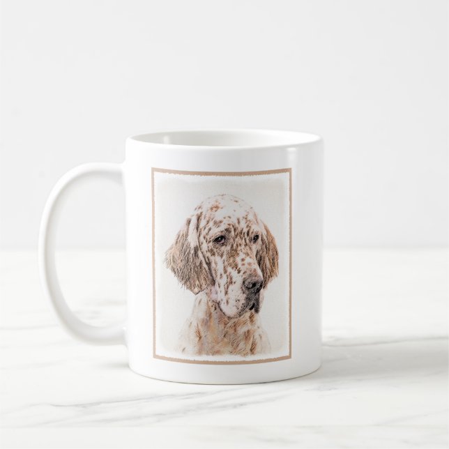 Taza De Café Naranja de Inglaterra Belton Pintura de Perro Arte (Izquierda)