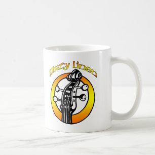 Taza De Café Naranja de lino sucio y amarillo del logotipo de