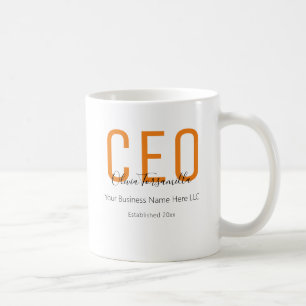 Taza De Café Naranja de nombres Director general negro