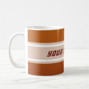 Taza De Café Naranja de patrón de puntos divertidos rojo + tu t