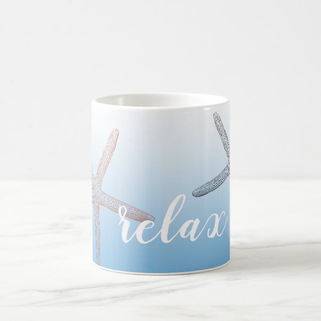 Taza De Café Naranja de playa Blue Starfish Relax (Centro)
