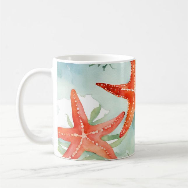 Taza De Café Naranja de playa Starfish Seasheles (Izquierda)
