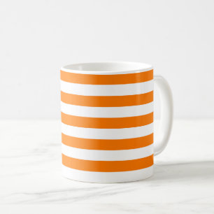 Taza De Café Naranja de seguridad y franjas blancas