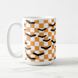 Taza De Café Naranja de tablero de ajedrez moderno de Halloween