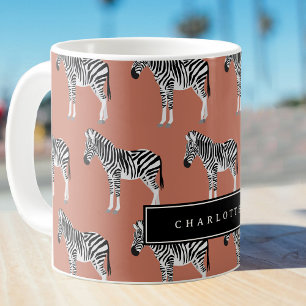 Taza De Café Naranja de Terracota de patrón de animales exótico