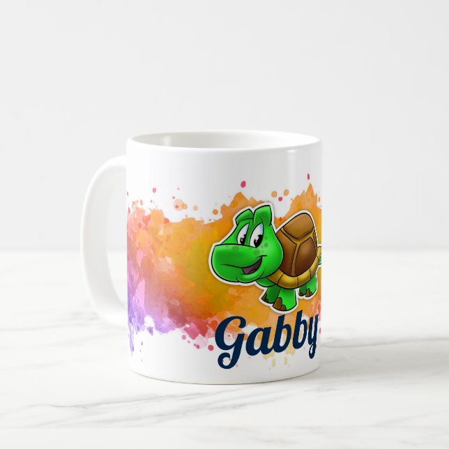 Taza De Café Naranja de tortuga Splash Mug (Anverso izquierdo)