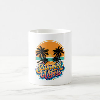 Taza De Café naranja de vibraciones de verano