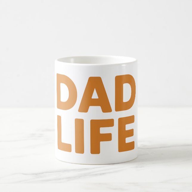 Taza De Café Naranja de vida de papá audaz resplandeciente día  (Centro)