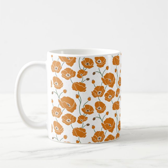 Taza De Café Naranja del campo de los cachorros (Izquierda)