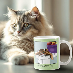 Taza De Café Naranja del Día del Padre Tabby Cat