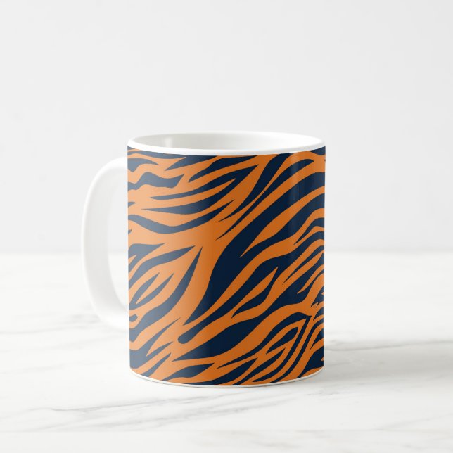 Taza De Café Naranja del tigre de Alabama y azul (Anverso izquierdo)