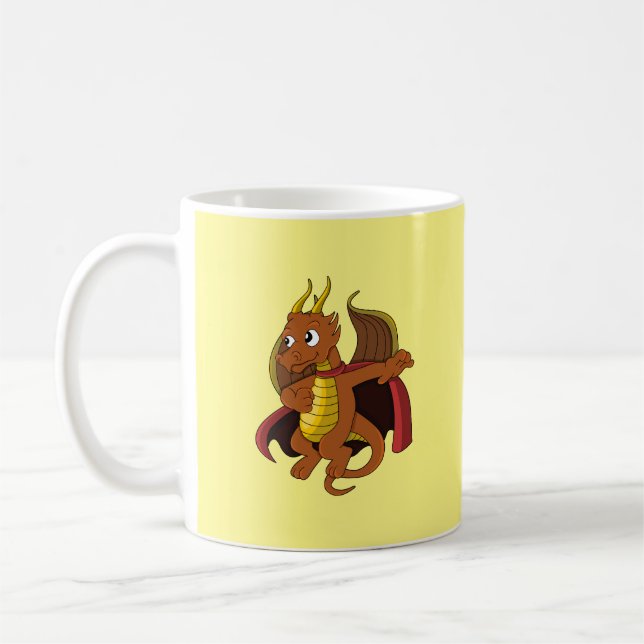 Taza De Café Naranja Dragon Personalizado Coffee Mug (Izquierda)