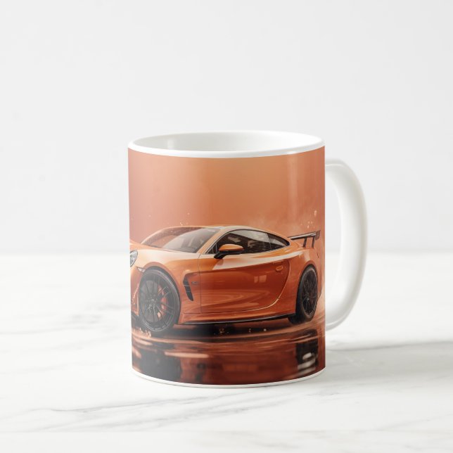Taza De Café Naranja Drifting Sports Car 365 (Anverso derecho)