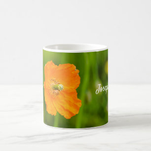 Taza De Café Naranja Flor De Adormidera Foto Y Nombre Personali