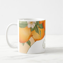 Taza De Café Naranja Floral Citrus moderno negocio personal