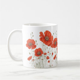 Taza De Café Naranja Flores de amapola