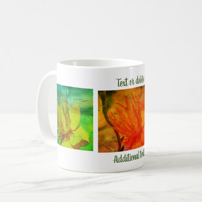 Taza De Café Naranja Fotografía de flores amarillas personaliza (Anverso izquierdo)