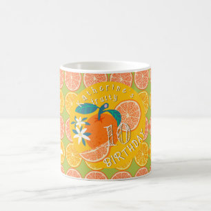 Taza De Café Naranja Fruity Birthday Green