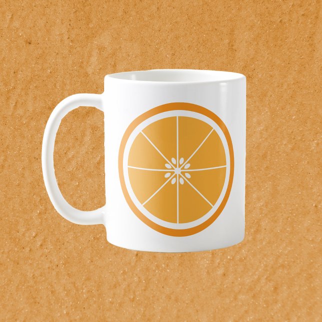 Taza De Café Naranja Fruta Cítrico (A mug featuring an orange slice on each side)