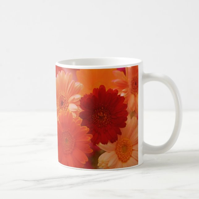 Taza De Café Naranja Gerbera Daisy Flowers Foto de arte Café Mu (Derecha)