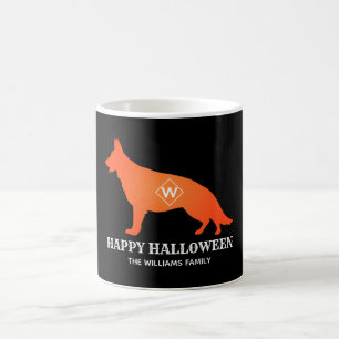 Taza De Café Naranja German Shepherd Happy Halloween