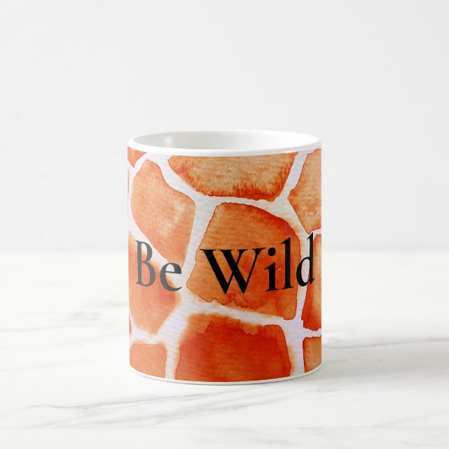 Taza De Café Naranja Giraffe Animal Print (Centro)