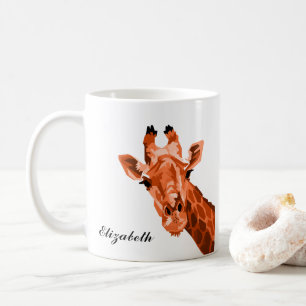 Taza De Café Naranja Giraffe Pop Art Coffee Mug Personalizado