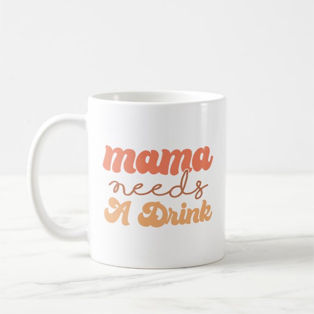 Taza De Café Naranja gracioso y mamá amarilla necesita una bebi (Izquierda)