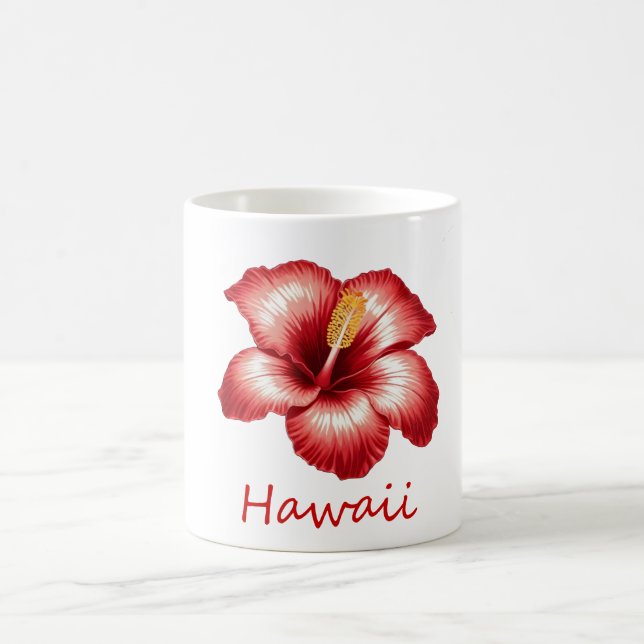 Taza De Café Naranja hawaii hibiscus (Centro)