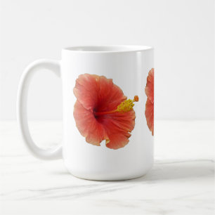 Taza De Café Naranja Hibiscus Flower Tropical Floral