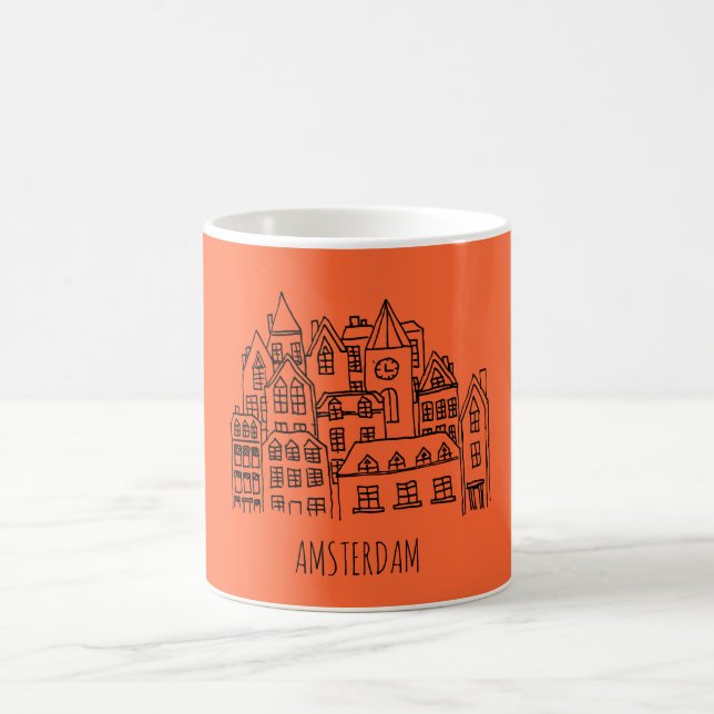 Taza De Café Naranja holandés del recuerdo de la ciudad de (Centro)