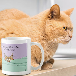 Taza De Café Naranja Jengibre Morado Día del Padre Gato Lindo