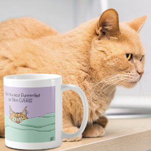 Taza De Café Naranja Jengibre Púrpura Gato Lindo Día de la Madr