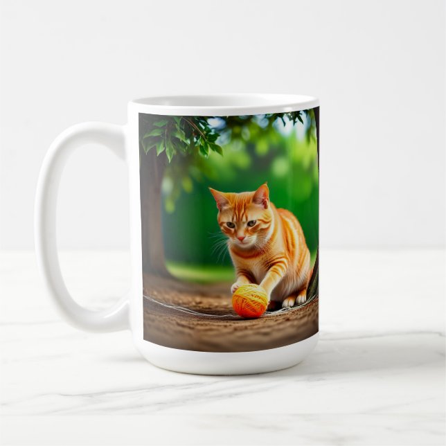Taza De Café Naranja Kitty (Izquierda)