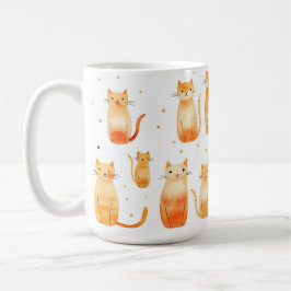 Taza De Café Naranja Kitty Cats