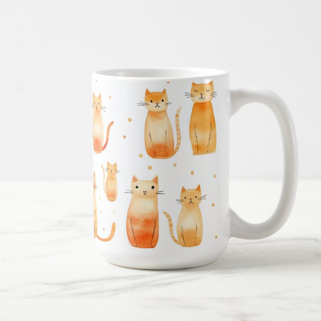 Taza De Café Naranja Kitty Cats (Derecha)