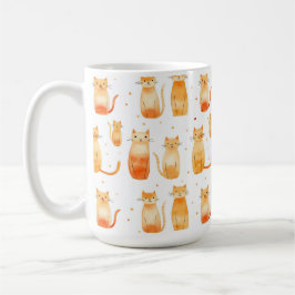 Taza De Café Naranja Kitty Cats