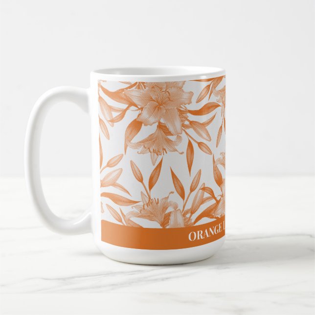 TAZA DE CAFÉ NARANJA LILY FLOWER SIGNIFICA MUG (Izquierda)